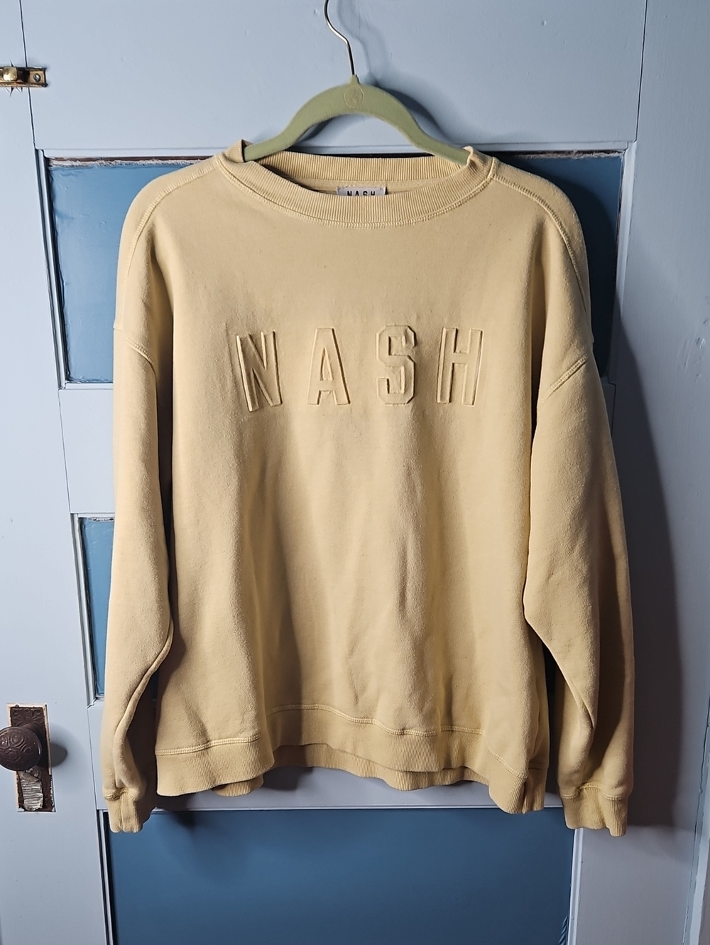 Nash Crewneck Sweatshirt in Light Greenish Yellow Medium